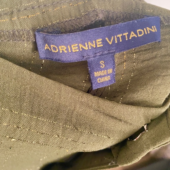 ADRIENNE VITTADINI Green Gold Lines Wide Leg Pants - Picture 6 of 8